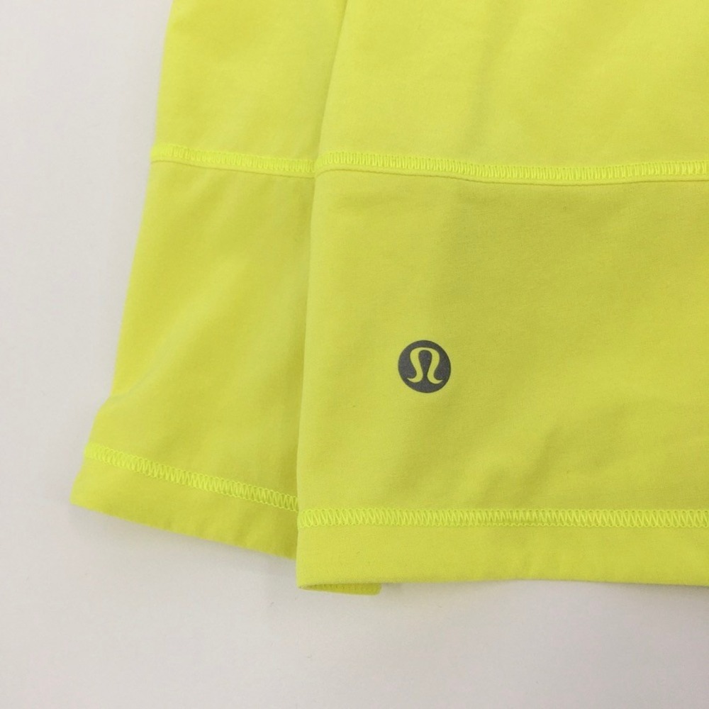 Lululemon Pace Rival Skirt Skort Sz 8 Highlighter Yellow Neon Pickleball Tennis - Picture 3 of 12